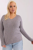 Elegant Women's V-Neck Sweater with Buttoned Cuffs