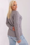 Elegant Women's V-Neck Sweater with Buttoned Cuffs