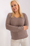 Elegant Women's V-Neck Sweater with Button Cuffs