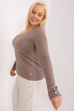 Elegant Women's V-Neck Sweater with Button Cuffs
