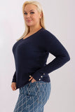 Elegant Women's V-Neck Sweater with Button Cuffs