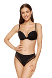 Elegant Black Push-Up Bra with Smooth Knit Cups
