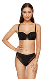 Classic Black Thong with Smooth Double Elastic Tulle