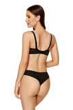 Classic Black Thong with Smooth Double Elastic Tulle