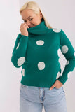 Chic Turtleneck Sweater with Decorative Large Dots