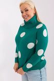 Chic Turtleneck Sweater with Decorative Large Dots