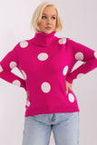 Chic Women's Turtleneck Sweater with Decorative Dots