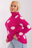 Chic Women's Turtleneck Sweater with Decorative Dots