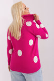 Chic Women's Turtleneck Sweater with Decorative Dots