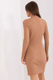 Elegant Fitted Pencil Dress with Long Sleeves and Neckline