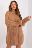 Cozy Turtleneck Long Sleeve Dress with Unique Texture
