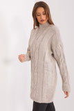 Elegant Long Sleeve Turtleneck Dress in Variegated Fabric