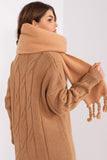 Chic Long Smooth-Textured Scarf with Tassels