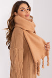 Chic Long Smooth-Textured Scarf with Tassels