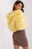 Elegant Women's Transitional Jacket with Hood and Fur Design