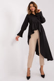 Chic Casual Shirt with Frill and Asymmetrical Hem