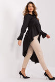 Chic Casual Shirt with Frill and Asymmetrical Hem