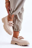 Fashionable Eco Leather Moccasins with Decorative Chain