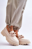 Fashionable Eco Leather Moccasins with Decorative Chain