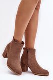 Stylish Stiletto Heel Ankle Boots in Eco-Suede Material