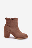 Stylish Stiletto Heel Ankle Boots in Eco-Suede Material