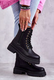Stylish Eco-Leather Women's Boots with Lacing & Zipper