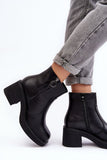 Stylish Eco Leather Women's Platform Heeled Boots with Fur