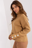 Elegant Long Sleeve Turtleneck Sweater with Buttons
