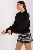 Versatile Button-Up Collar Sweater with Cuffed Sleeves