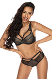Elegant Black Tulle & Knit Sensual Thong