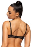 Lace-Trimmed Black Push-Up Bra with Detachable Straps