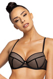 Elegant Push-Up Bra with Jewelry Pendant and Tulle Trim