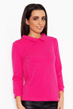 Cotton Blouse with Collar and 3/4 Sleeves