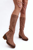 Stylish Eco-Suede Knee-High Women's Boots with Zipper