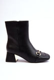 Eco Leather Women's Boots with Zipper & Gold Detailing