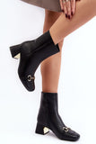 Eco Leather Women's Boots with Zipper & Gold Detailing
