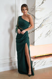 Elegant Asymmetrical Sequin One-Shoulder Dress with Slit