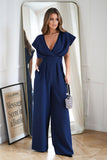 Stylish Wide-Leg Jumpsuit with Flared Sleeves