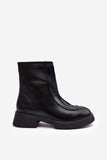 Eco Leather Women's Flat Heel Ankle Boots with Zipper
