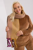 Decorative Striped Long Scarf with Tassels for Fall Style