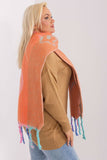 Stylish Long Scarf with Decorative Stripes and Tassels