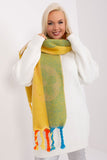Stylish Long Scarf with Decorative Stripes and Tassels