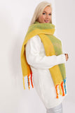 Stylish Long Scarf with Decorative Stripes and Tassels