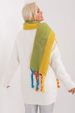 Stylish Long Scarf with Decorative Stripes and Tassels