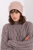 Warm Cashmere Winter Beanie Hat with Rhinestone Detail
