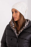 Warm Cashmere Women's Beanie Hat with Rhinestone Detail