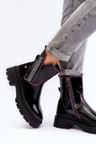 Elegant Leather Ankle Boots with Comfortable Insole