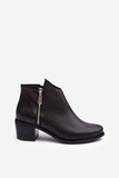 Stylish Women's Leather Ankle Boots with Insulation