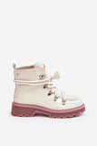 Stylish Women's Laced Trappers with Sheepskin Detail