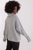 Elegant Long Sleeve Turtleneck Sweater with Buttons